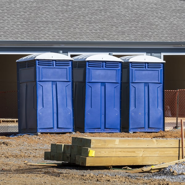 how often are the portable toilets cleaned and serviced during a rental period in Royal Lakes